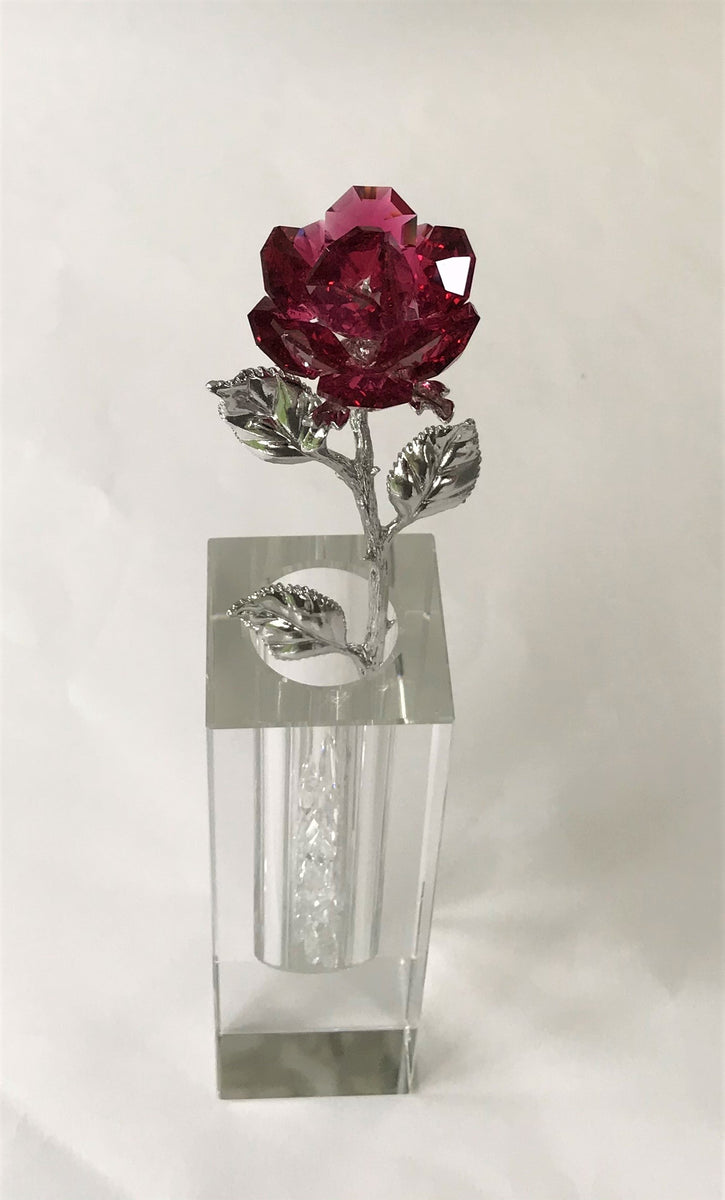 Red Crystal Rose Handcrafted By Bjcrystalgifts Using Swarovski