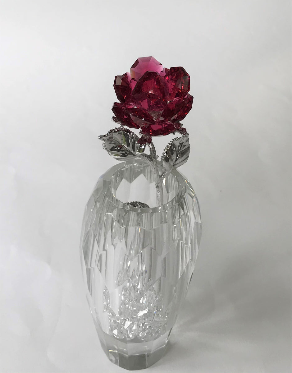 Red Crystal Rose Handcrafted By Bjcrystalgifts Using Swarovski Crystal