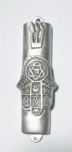 Load image into Gallery viewer, Chamsa Mezuzah - Pewter
