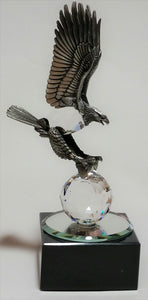 Eagle Figurine Made with Pewter and Swarovski Crystal - Eagle Miniature