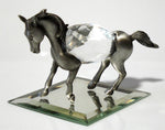 Load image into Gallery viewer, Pewter Horse Miniature - Crystal Horse Figurine Handcrafted With Swarovski Crystal
