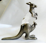 Load image into Gallery viewer, Pewter and Crystal Kangaroo Figurine - Kangaroo Miniature
