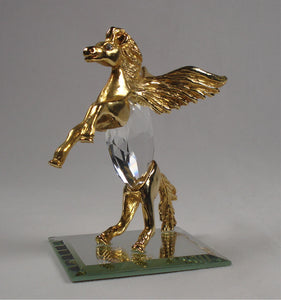 Crystal Pegasus Figurine - Pegasus Miniature Handcrafted By BjCrystalGifts Using Swarovski Crystal