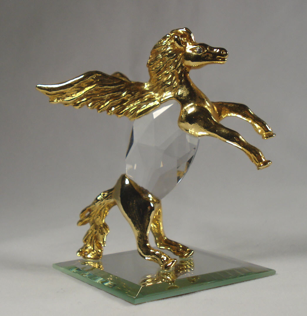 Crystal Pegasus Figurine - Pegasus Miniature Handcrafted By BjCrystalGifts Using Swarovski Crystal