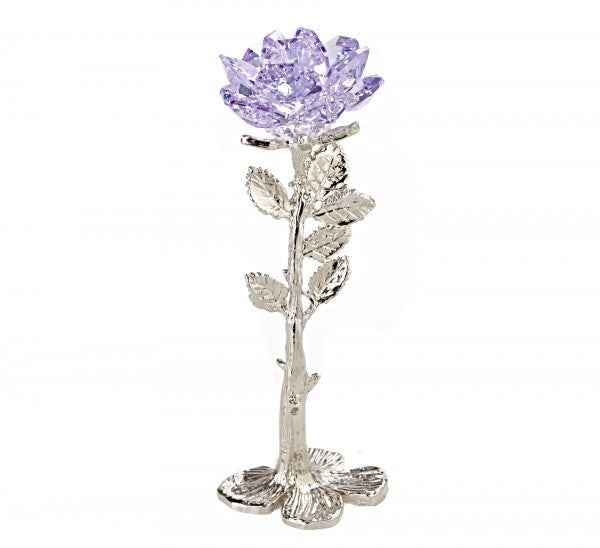 Purple Crystal Rose - Purple Crystal Flower - Rose Centerpiece – Bjcrystals